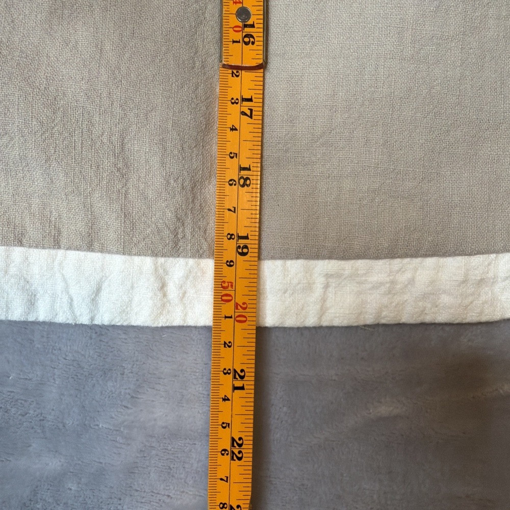 SABO Linen Blend Mini Skirt Women's XL US 10 Beige Contrast Trim Lined - Picture 10 of 10